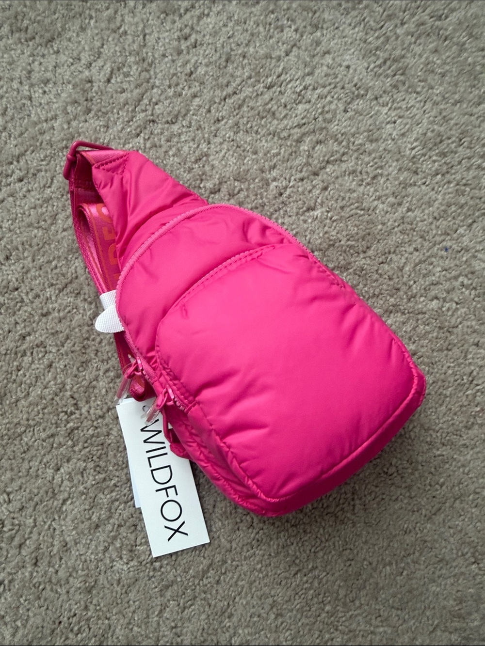 Wildfox Neon Pink Quilted Sling Bag